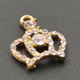10pcs Crown Silver Crystal Charms Rhinestone Jewelry Bag Earring Crafts