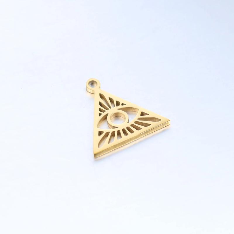 4Pcs Stainless Steel Triangle Charms Devil's Eye Pendant DIY Jewelry Making