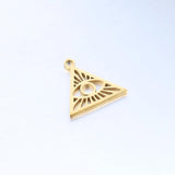 4Pcs Stainless Steel Triangle Charms Devil's Eye Pendant DIY Jewelry Making