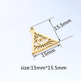 4Pcs Stainless Steel Triangle Charms Devil's Eye Pendant DIY Jewelry Making