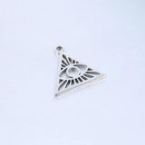 4Pcs Stainless Steel Triangle Charms Devil's Eye Pendant DIY Jewelry Making