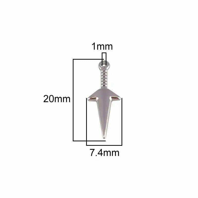5pcs Stainless Steel Weapon Charm Pendant Jewelry Accessories