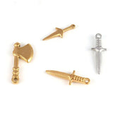 5pcs Stainless Steel Weapon Charm Pendant Jewelry Accessories