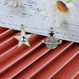 10Pcs Rhinestone Star Charms Golden Earrings Pendants DIY Jewelry