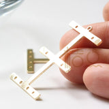 Brass Pendant with Multiple Holes - 43x29mm