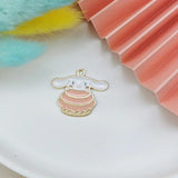10pcs Teacup Dog Enamel Charms Cake Animals Pendants DIY Jewelry