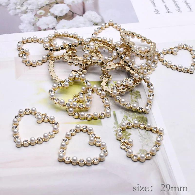 6pcs Metal Alloy Heart Charms Pendants For Jewelry Making DIY