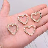 6pcs Metal Alloy Heart Charms Pendants For Jewelry Making DIY