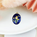 10pcs Cartoon Boy Rose Metal Charms Enamel Charm Pendants for Jewelry DIY