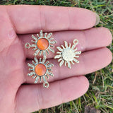 10Pcs Zircon Sun Charms Alloy Pendants For DIY Jewelry Making