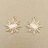 10Pcs Zircon Sun Charms Alloy Pendants For DIY Jewelry Making