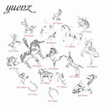 17 pcs Antique Silver Horse Unicorn Charms for Jewelry DIY