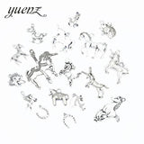17 pcs Antique Silver Horse Unicorn Charms for Jewelry DIY