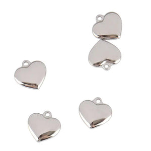 5pcs Stainless Steel Love Heart Charms DIY Necklace Earrings Jewelry Accessory