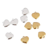 5pcs Stainless Steel Love Heart Charms DIY Necklace Earrings Jewelry Accessory