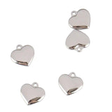 5pcs Stainless Steel Love Heart Charms DIY Necklace Earrings Jewelry Accessory