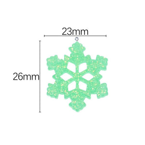 20Pcs Christmas Snowflake Resin Charms for Jewelry Making DIY