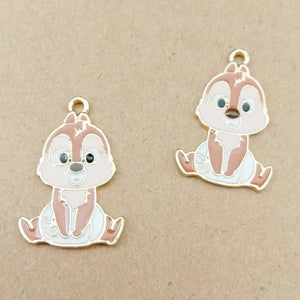 10pcs Cartoon Squirrel Enamel Charms DIY Jewelry Pendants