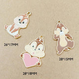 10pcs Cartoon Squirrel Enamel Charms DIY Jewelry Pendants