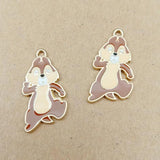 10pcs Cartoon Squirrel Enamel Charms DIY Jewelry Pendants