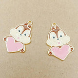 10pcs Cartoon Squirrel Enamel Charms DIY Jewelry Pendants
