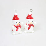 10pcs Resin 3D Snowman Charms Pendants Christmas DIY Making