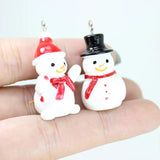 10pcs Resin 3D Snowman Charms Pendants Christmas DIY Making