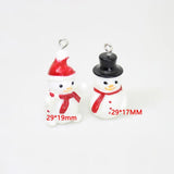 10pcs Resin 3D Snowman Charms Pendants Christmas DIY Making