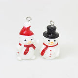 10pcs Resin 3D Snowman Charms Pendants Christmas DIY Making