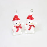 10pcs Resin 3D Snowman Charms Pendants Christmas DIY Making