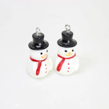 10pcs Resin 3D Snowman Charms Pendants Christmas DIY Making