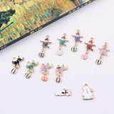 10pcs Circus Elephant Bear Rabbit Charms Enamel Animals Alloy Pendant DIY YZ434