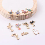 10pcs Circus Elephant Bear Rabbit Charms Enamel Animals Alloy Pendant DIY YZ434