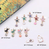 10pcs Circus Elephant Bear Rabbit Charms Enamel Animals Alloy Pendant DIY YZ434