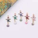 10pcs Circus Elephant Bear Rabbit Charms Enamel Animals Alloy Pendant DIY YZ434