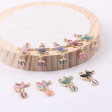 10pcs Circus Elephant Bear Rabbit Charms Enamel Animals Alloy Pendant DIY YZ434