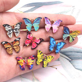 10pcs Alloy Enamel Butterfly Charms Colorful Butterflies Pendants DIY Jewelry