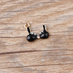 10pcs Rhinestone Bra Enamel Charms Underwear Alloy Pendant DIY Jewelry YZ104