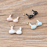 10pcs Rhinestone Bra Enamel Charms Underwear Alloy Pendant DIY Jewelry YZ104