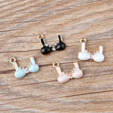 10pcs Rhinestone Bra Enamel Charms Underwear Alloy Pendant DIY Jewelry YZ104