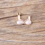 10pcs Rhinestone Bra Enamel Charms Underwear Alloy Pendant DIY Jewelry YZ104