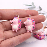 10pcs Bling Hedgehog Resin Animal Charms for DIY Jewelry Making