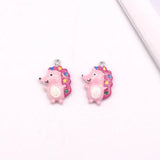 10pcs Bling Hedgehog Resin Animal Charms for DIY Jewelry Making