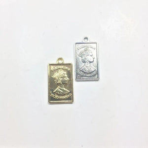 20pcs 12*20mm Rectangle Coin Zinc Alloy Necklace Earring Bracelet DIY 2 Colors