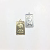 20pcs 12*20mm Rectangle Coin Zinc Alloy Necklace Earring Bracelet DIY 2 Colors