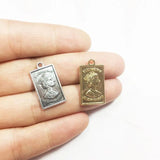 20pcs 12*20mm Rectangle Coin Zinc Alloy Necklace Earring Bracelet DIY 2 Colors
