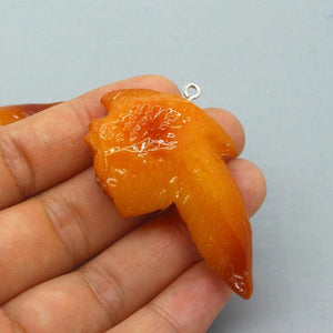 6pcs Chicken Wings Resin Charms Baked Chicken Funny Necklace Keychain Pendant