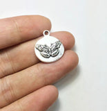 20pcs 18mm Butterfly Coin Zinc Alloy Charms DIY Jewelry 3 Colors