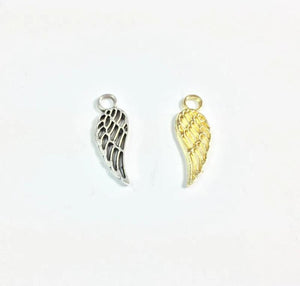 20pcs 14*6mm Mini Wing Zinc Alloy Charms for DIY Jewelry 2 Colors