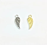 20pcs 14*6mm Mini Wing Zinc Alloy Charms for DIY Jewelry 2 Colors